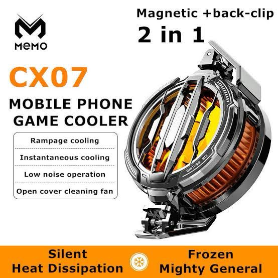 CX07 Cell Phone Cooler Mobile Phone Magnetic Radiator Cooling Fan Cell Phone Live Streaming Cooler 15W Semiconductor Radiator For Playing Games Watching Videos